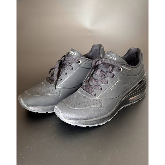 SKECHERS WOMEN'S MILLION AIR - ELEVATED AIR BLACK TRAINERS US Sz 8.5 - Picture 2 of 12